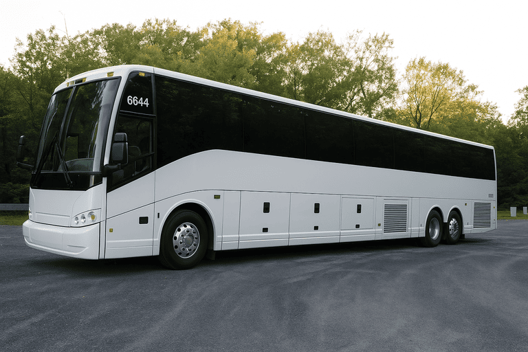 exterior of Charter Bus Rental Miami Beach coach bus